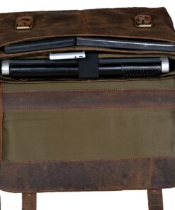 15" Buffalo Leather Vintage Rustic Leather Messenger Laptop Briefcase Satchel Bag for Men and Women 10 91Wv47P9C8L