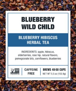 Tiesta Tea - Blueberry Wild Child Blueberry Hibiscus Herbal Tea Loose Leaf Tea Up to 50 Cups Make Hot or Iced Non-Caffeinated 5.5 Ounce Refillable Tin Tin - 50 Cups 29 91X8cGHXR7L