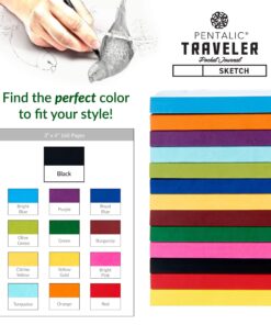 Pentalic 3" x 4" Pocket Sketchbook Traveler Journal, 160 Pages, Black 3-inch x 4-inch, Black Sketch/Blank 27 91XC5A2zpsL