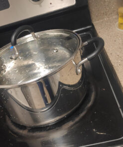 Cook N Home Professional Sauce Pot Stockpot Saucier Casserole Pan with Lid, 5 QT, Silver 27 91XJLawj7TL