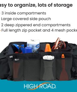 High Road Large Trunk Organizer for Cars and SUV's with 11 Storage Compartments, Bottom Grip Tabs and Side Stability Panel 8 91XJTEUQ4L