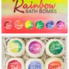BRUBAKER Bath Bombs Gift Set "Rainbow" - 6 Handmade Luxury Spa Bath Fizzies - All Natural, Vegan, Organic Ingredients - Sesame Oil Moisturizes Dry Skin Rainbow 64 91XJW Kb4CL