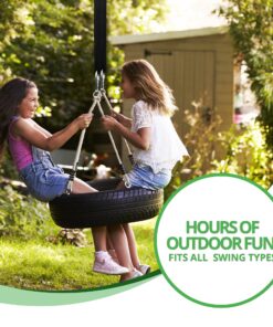 Easy Hang (4FT) Tree Swing Strap X1 - Holds 2200lbs. - Heavy Duty Carabiner - Bonus Spinner - Perfect for Tire and Saucer Swings - 100% Waterproof - Easy Picture Instructions - Carry Bag Included! 4 Feet Single 21 91XLGRdRPzL