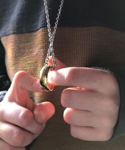 LUREME Engraved Gold Plated Stainless Steel Ring Pendant Chain Necklace A1000001 36 91XLT1KSJPL