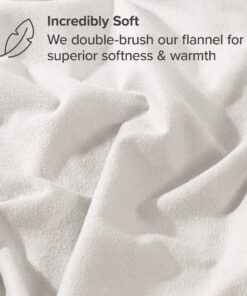 Alternative view of Bare Home Flannel Duvet Cover - Full/Queen - 100% Cotton, Velvety Soft Heavyweight Premium Flannel, Double Brushed - Includes Sham Pillow Covers (Full/Queen, White) 01 - White