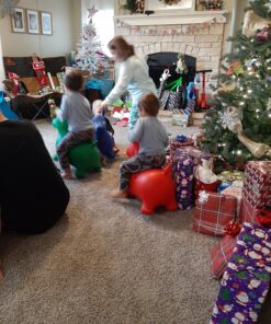 AppleRound Horse Bouncer with Hand Pump, Inflatable Space Hopper, Ride-on Bouncy Animal (Green) Green 23 91XTSLFghwL