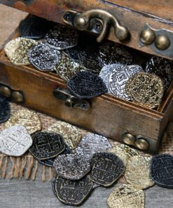 Beverly Oaks Metal Pirate Coins - Gold and Silver Spanish Doubloon Replicas - Fantasy Metal Coin Pirate Treasure (100) 100 40 91XTrc h0dL 1