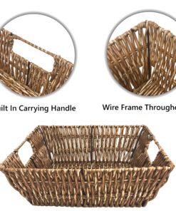 Trademark Innovations Set of 3 Square Wicker Look Baskets With Built In Handles 13 91XUBBPvKvL