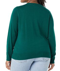 Amazon Essentials Women's Lightweight Crewneck Cardigan Sweater (Available in Plus Size) XX-Large Dark Green 8 91XUVjBDqZL