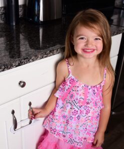 Child Proof Locks for Cabinet Doors, Adjustable U-Shaped, Door Latch 4 PCK White 15 91XXM6j0m L