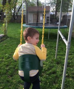Eastern Jungle Gym Heavy-Duty High Back Half Bucket Toddler Swing Seat with Coated Swing Chains and Safety Strap With safety trap 21 91XY8FlGsPL