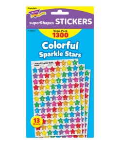 TREND enterprises, Inc. T-46910 Colorful Sparkle Stars superShapes Value Pack, 1300/Pack 1/4 to 1/2 inch 7 91XfymBWjML
