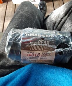 TOUGH-GRID Premium 750lb Paracord 100% Nylon Type IV Mil-Spec Parachute Cord - Certified MIL-C-5040H - UV/Abrasion Resistant - Heavy Duty Strands - Made in USA and Used by US Military Black 200Ft. (Wound on Tube) 37 91Xmo2P9Y7L