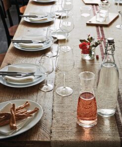 Bormioli Rocco Giara Swing Top Bottles 33 ¾ Ounce-4 Pack Round Clear Glass Grolsch Flip Top Bottle With Stopper, for Beverages, Smoothies, Kefir, Beer, Soda, Juicing, Kombucha, Water, Milk and Vinegar 4 Pack 29 91XrtZM0QKL