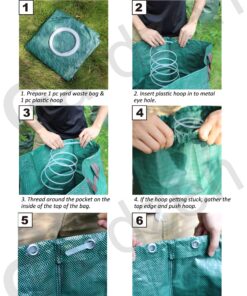 Gardzen Large Leaf Scoop Hand Rakes, Debris and Yard Waste Removal, Comes with 72 Gallon Garden Bag, Work Gloves, Protective Pads Green 10 91Xx2MjFs6L