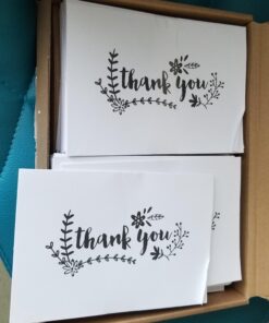 Amazon Basics Thank You Cards and Envelopes, 48 Count, Black and White 20 91XzY0tRrlL