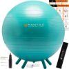 Flexible Seating for Classroom Elementary & Middle School, Kids Yoga Ball Chair Wobble Seat for Sensory Kids - Improve Focus & Balance with Alternative Seating Desk Ball Chairs for Students Sitting 55cm (Kids Height = 56" - 63") Turquoise 39 91Y3a1AXRbL