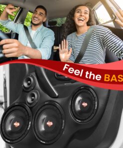 Lanzar 12in Car Subwoofer Speaker - Black Non-Pressed Paper Cone, Stamped Steel Basket, Dual 4 Ohm Impedance, 1600 Watt Power and Foam Edge Suspension for Vehicle Audio Stereo Sound System - MAXP124D 16 91Y4zWMaUjL