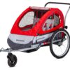 Schwinn Echo, and Trailblazer Child Bike Trailer, Single and Double Baby Carrier, Canopy, 16-20-inch Wheels Trailblazer - 2 Seat Red