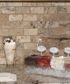 Oaklyn Large Clear Condiment Server Organizer on Ice with Containers and Lid – BPA-Free Serving Bar Compartments and Plastic Box Tray – Chilled Caddy Dispenser Set - Holds 80 oz Total 23 91Y6NWp4EXL