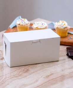 Southern Champion Tray 0973 Premium Clay-Coated Kraft Paperboard White Non-Window Lock Corner Bakery Box, 10" Length x 10" Width x 4" Height, White (Case of 100) 10" L x 10" W x 4" H - 100ct 16 91Y6SHrLTlL 2