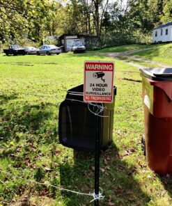 Faittoo 4-Pack Video Surveillance Sign, No Trespassing Metal Reflective Warning Sign, 10 x7 Inches 0.40 Aluminum Indoor or Outdoor Use for Home Business CCTV Security Camera,UV Protected & Waterproof Black and Red on White - 4 Pack 16 91Y9ZvQ8PJL 2