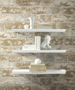 RoomMates RMK9037WP Light Brown Stuccoed Brick Peel and Stick Wallpaper Brown and Grey 34 91YBbviS7dL