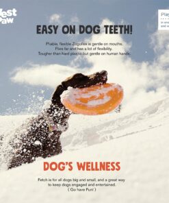 West Paw Zogoflex Zisc Dog Flying Disc, High Flying Aerodynamic Disc for Dogs Puppy – Lightweight, Floatable Disc for Fetch, Tug of War, Catch, Play – Doubles as Food/Water Bowl, Large 8.5", Tangerine 1 17 91YEaYksQTL