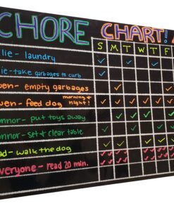 Chore Board | 12x17 Magnetic Dry Erase Chore Chart Reward Chart for Kids and Adults with 4 Dry Erase Markers | Chore Chart for Kids Multiple Kids 12" x 16" Responsibility Chore Chart 18 91YHfq28hL