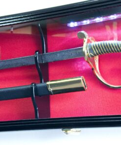 1 Sword Display Case Cabinet Stand Holder Wall Rack Box - Lockable w/ 98% UV Protection Cherry 13 91YJvRxQnGL