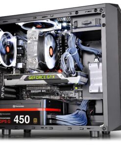 Thermaltake Versa H15 SPCC Micro ATX Mini Tower Computer Chassis CA-1D4-00S1NN-00, Black Computer Case 61 91YXzHaThvL