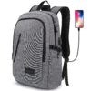Mancro Laptop Backpack for Travel, Anti-theft Laptop Backpack for Men Business Backpack Work Daypack with USB Charging Port, Grey 15.6 inch 66 91YandYecdL