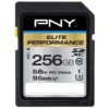 PNY 256GB Elite Performance Class 10 U3 SDXC Flash Memory Card - 95MB/s read, Class 10, U3, 4K UHD, Full HD, UHS-I, Full Size SD
