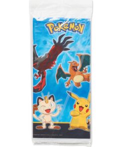 Alternative view of American Greetings Electrifyingly Cute Pikachu & Friends Birthday Party Table Cover, Blue, 54" X 96", Plastic