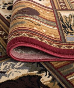 Universal Rugs Black Bear Area Rug, 5'3'' x 7'3'', Brown 5 ft 3 in x 7 ft 3 in 15 91YkR 1RNmL