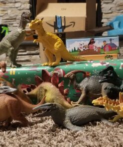 PREXTEX 10'' Dinosaur Figures - 12 Plastic Dinosaur Toys for Boys & Girls - Assorted Dinosaurs Include T-Rex & More - Dinosaur Toys for Kids 3-5+ 10 Pack - 8-10 Inch Assorted 37 91YsvJJHEtL