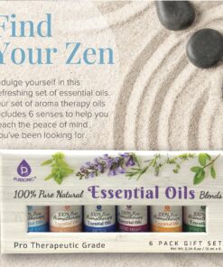 Pursonic 100% Pure Essential Aromatherapy Oils Gift Set-6 Pack , 10ML(Eucalyptus, Lavender, Lemon grass, Orange, Peppermint, Tea Tree) Pure Essential Oils Set 21 91YucSJeeL