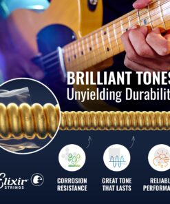 Elixir Strings - Nickel Plated Steel Electric Guitar Strings with NANOWEB Coating - Elixir Electric Guitar Strings - Medium (.011-.049) Medium (.011-.049) 1 Pack 11 91Z0qwfND7L