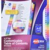 Avery A-Z Tab Dividers for 3 Ring Binders, Customizable Table of Contents, Multicolor Tabs, 3 Sets (44225) Classic 45 91Z1F KGtsL