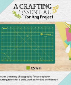 Crafty World 12 x 18 Cutting Mat for Sewing, Self Healing Double Sided Quilting Crafts Mat - Fabric Cutting Mat - Non Slip surface - Rotary Cutting Board A3-12x18 Green 20 91Z3dsY2mS