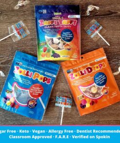 Zollipops | Clean Teeth Zolli Drops - Anti Cavity, Sugar Free Candy with Xylitol for a Healthy Smile - Great for Kids, Diabetics and Keto Diet (15-Count, Natural Fruit Flavor) Assorted 1.6 Ounce (Pack of 1) 15 91Z5dhaWGfL