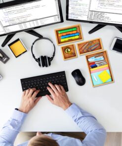 Seville Classics Bamboo Premium Organizer Storage Bins for Kitchen Silverware, Pantry, Closet, Office Desk, Pens, Utensils, Makeup, K Cup, Bamboo, Bin Set (5 Piece) Bin Set (5 Piece) 27 91Z7nxjfeNS