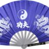 BladesUSA Kung Fu Fighting Fan Metal Frame Blue