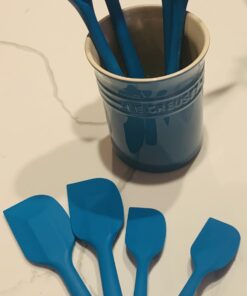 StarPack Home Basics Silicone Spatula Set (2 Small, 2 Large) - Rubber Spatulas Silicone Heat Resistant to 480°F - Hygenic One Piece Design, Non Stick Kitchen Spatula Set (Teal Blue) Basics (Heat Resistant 480°F) Teal Blue 16 91ZFd4XnvyL