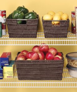 Whitmor Rattique Java Set of 3 Pieces Storage Baskets -Small (8.5"x11.4"x5.5"), Medium (9.8"x13"x6") and Large (11.4"x14.6"x6.5") 22 91ZKR28QLfL