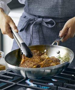 KitchenAid 3-Ply Base Stainless Steel Cookware Pots and Pans Set, 10 Piece, Brushed Stainless 34 91ZMghF1BAL