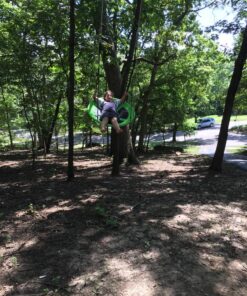 Swinging Monkey Products Giant 40" Saucer Tree Swing, 900D Oxford Fabric, Steel Frame, Simple Installation, Nest Swing (Green) 23 91ZO3Ttv03L