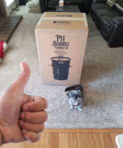 Pit Barrel Cooker Classic Package - 18.5 Inch Drum Smoker | Porcelain Coated Steel BBQ Grill | Includes 8 Hooks, 2 Hanging Rods, Grill Grate and More 65 91ZPZZtYv9L