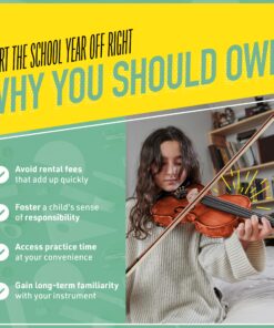 Mendini By Cecilio Violin For Kids & Adults - 4/4 MV300 Satin Antique, Student or Beginners Kit w/Case, Bow, Extra Strings, Tuner, Lesson Book - Stringed Musical Instruments 4/4 (Full Size) 30 91ZRClrP 1L