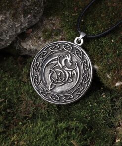 HAQUIL Dragon Necklace, Celtic Dragon Medallion Pendant, Dragon Jewelry Gift for Men and Women 1A 10 91ZXTLolGKL